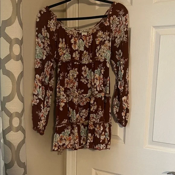 Floral Long Sleeve Dress - Picture 1 of 4